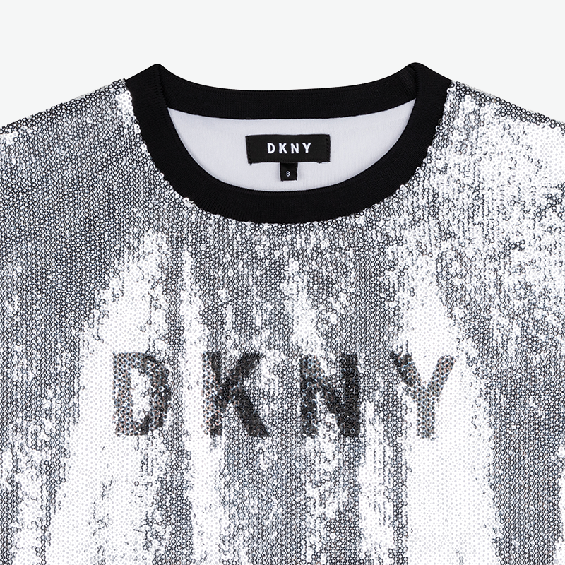 DKNY Silver Sequined Dress