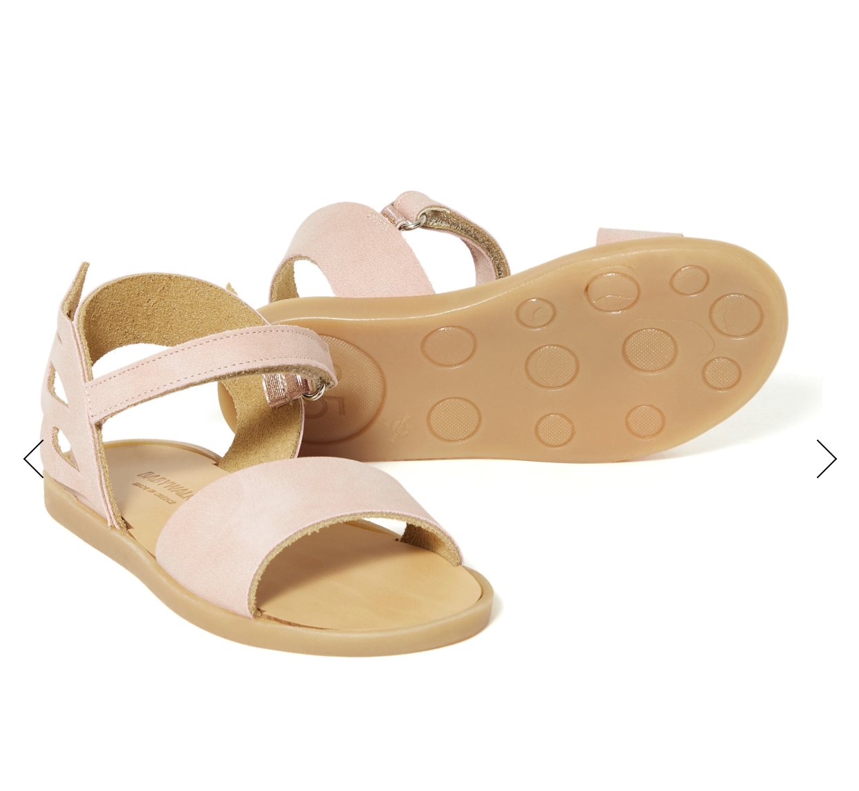 Babywalker Girl's Pink Leather Lateral Winged Sandals