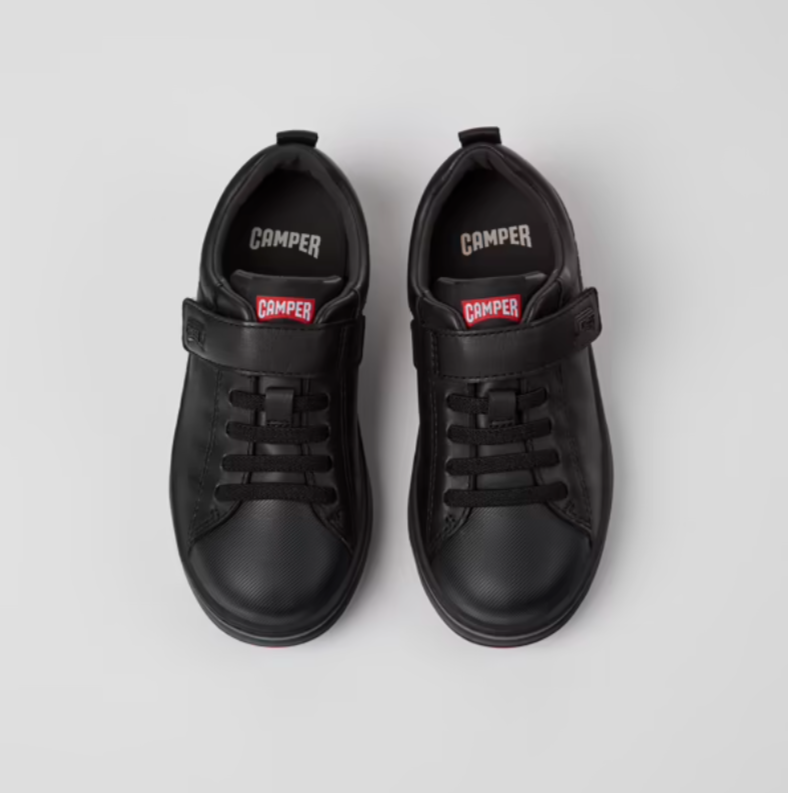 Camper Boy's Black Leather & Textile 'Runner' Sneakers