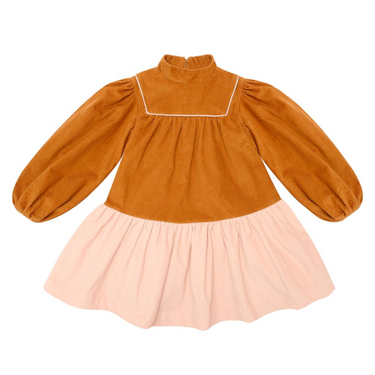 The Middle Daughter Girl’s Cinnamon & Pelican Pink ‘Comfort Zone’ Dress