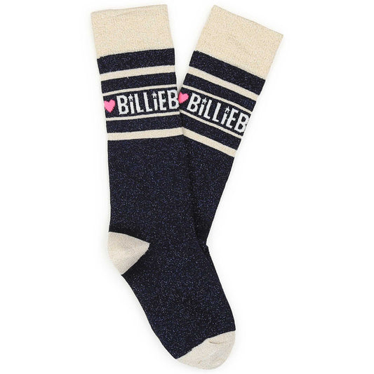 Billie Blush Girl's Navy Glitter Socks
