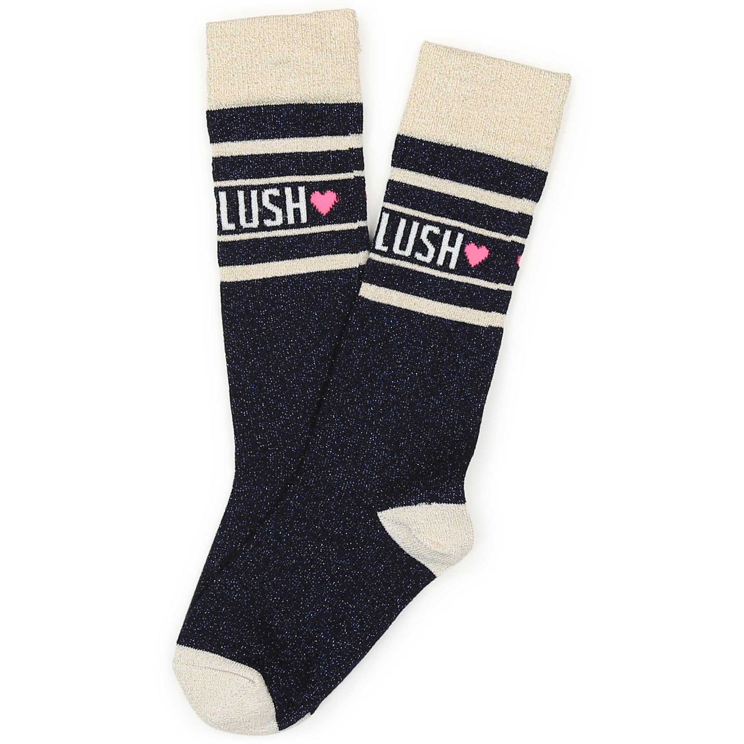 Billie Blush Girl's Navy Glitter Socks