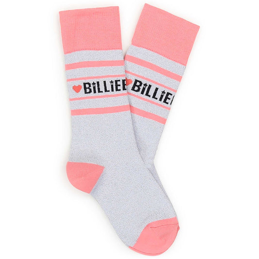 Billie Blush Girl's Silver Glitter Socks