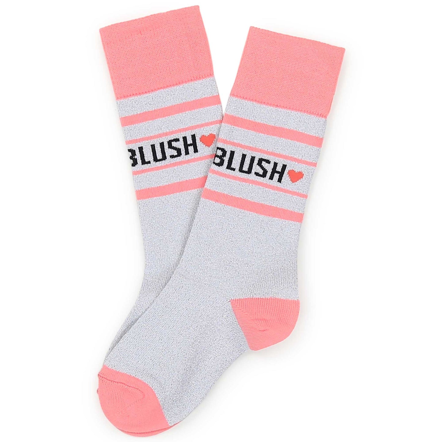 Billie Blush Girl's Silver Glitter Socks
