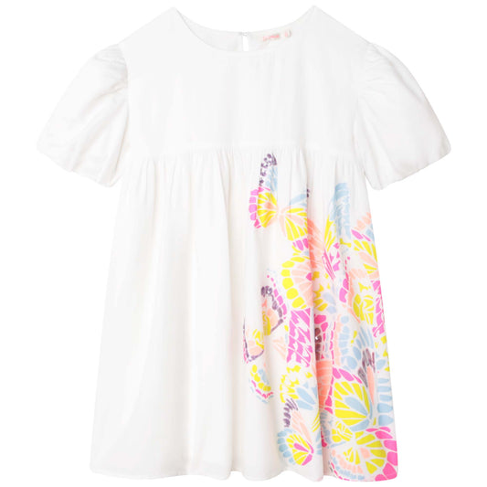 Billie Blush Girl's White Cotton Percale Dress