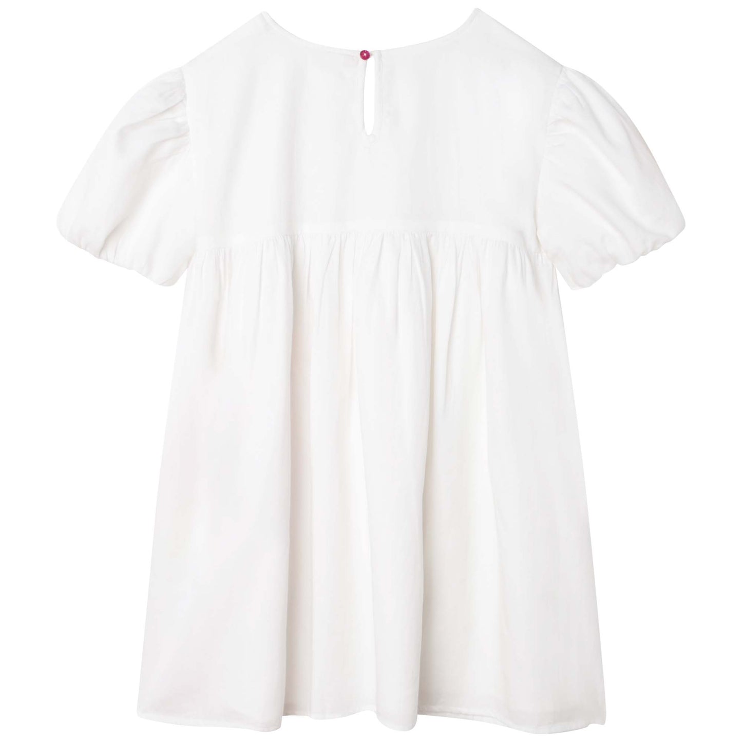 Billie Blush Girl's White Cotton Percale Dress