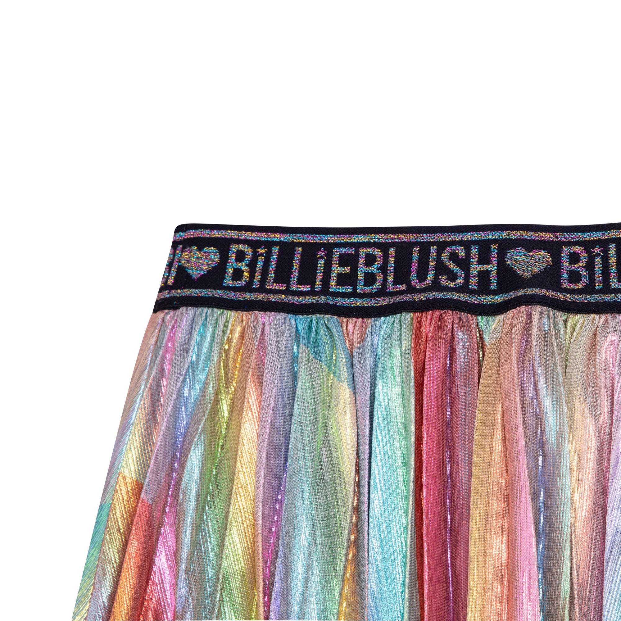 Multi coloured 2025 metallic pleated skirt