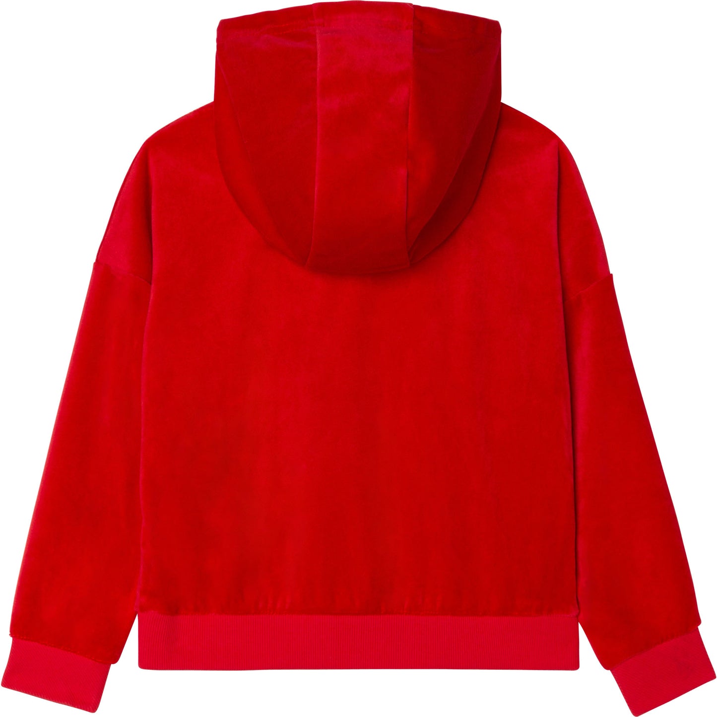 Billie Blush Girl's Red Velour Bow Hoodie