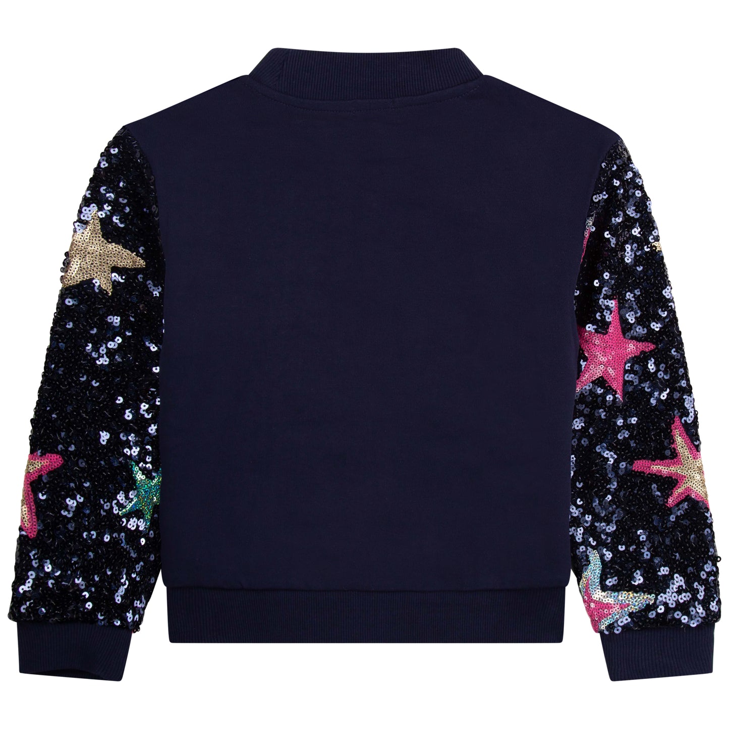 Billie Blush Girl's Navy Fancy Fleece Embroidered Sweatshirt