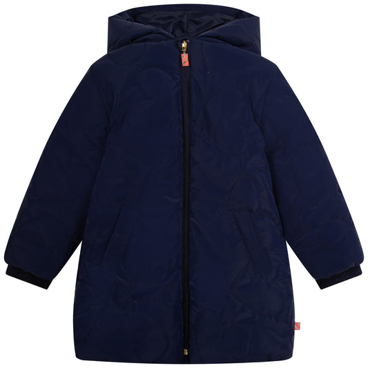 Billie Blush Girl's Navy Long Hooded Puffer Jacket