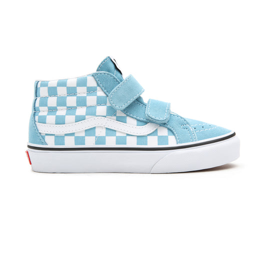 Boy's Blue & White Checked SK8-MID Reissue Vans