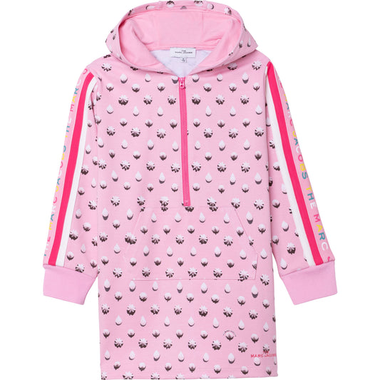 The Marc Jacobs Girl's Pink Zip Collar Hooded Dress