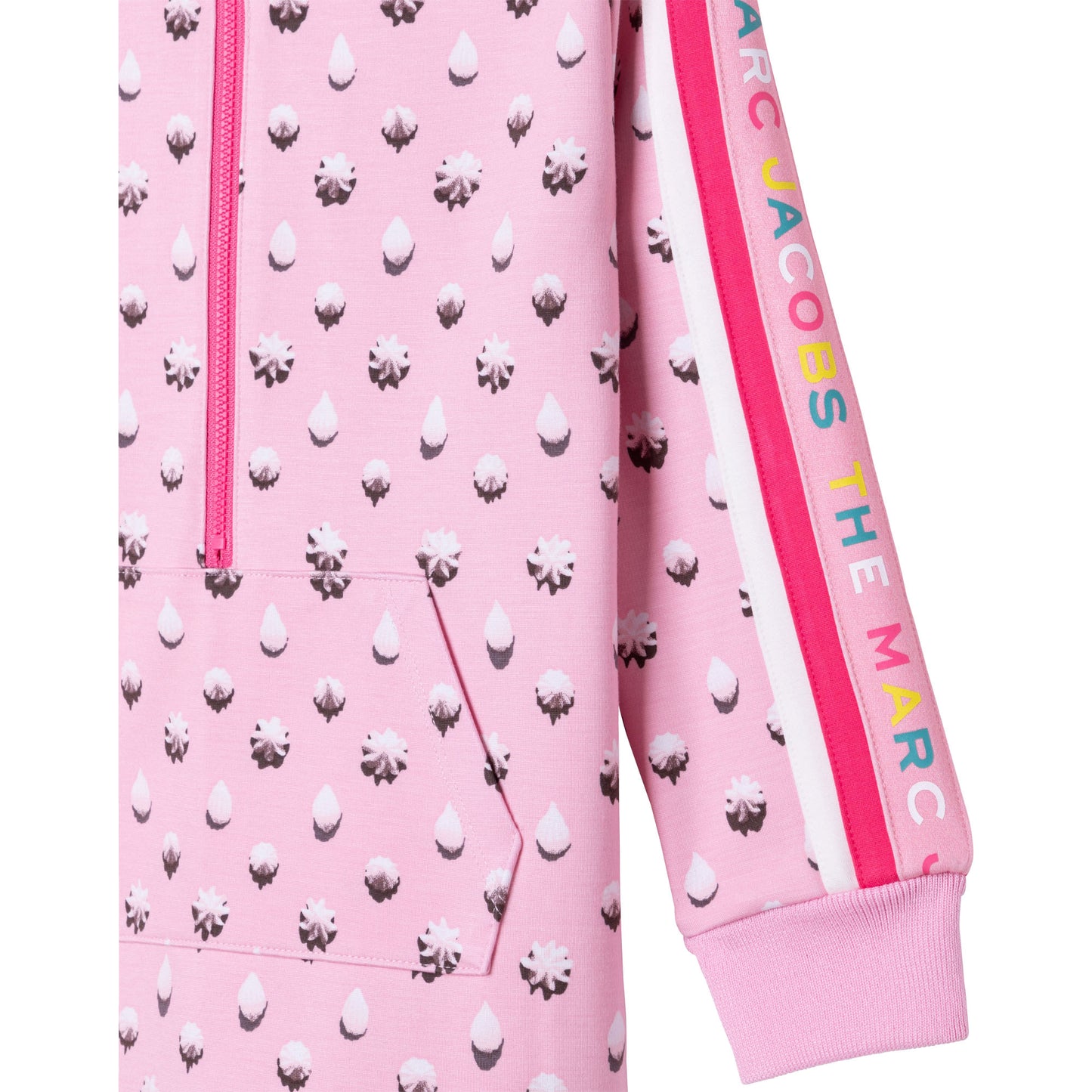 The Marc Jacobs Girl's Pink Zip Collar Hooded Dress