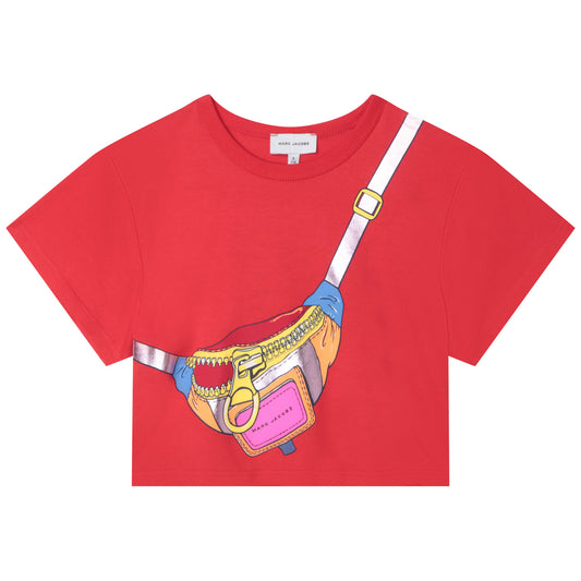 Marc Jacobs Girl's Red Printed Cotton T-Shirt