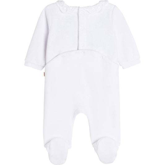 Carrement Beau Unisex White Velour All-In-One