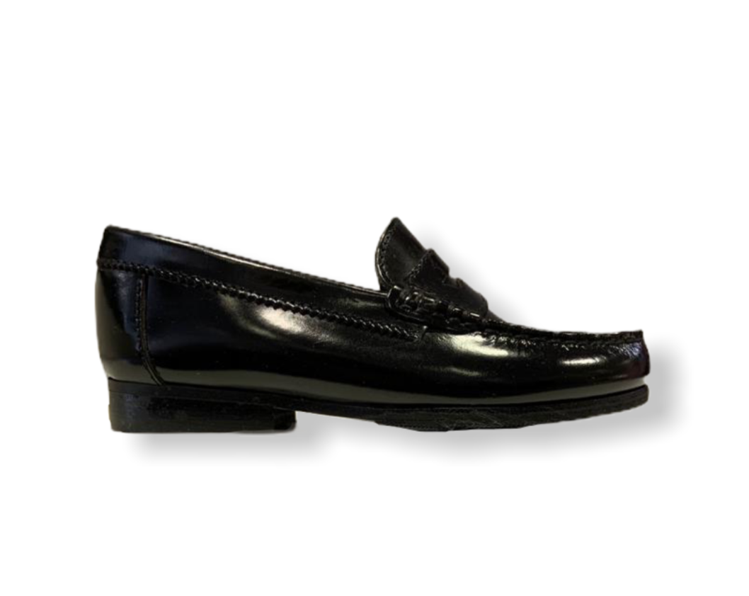 Petasil Hill Hi-Shine Black Leather Loafer