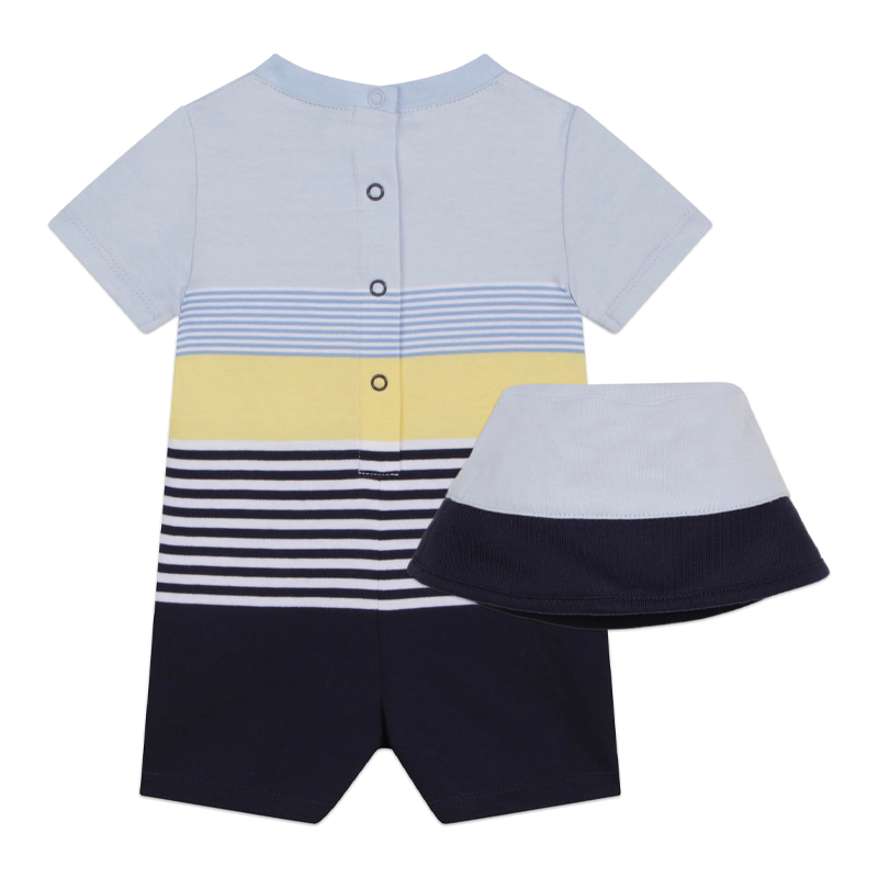 Hugo Boss Baby Boy's Pale Blue Playsuit & Hat Set