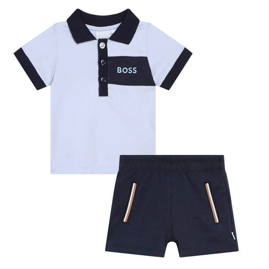 Hugo Boss Baby Boy's Navy Polo Short Set