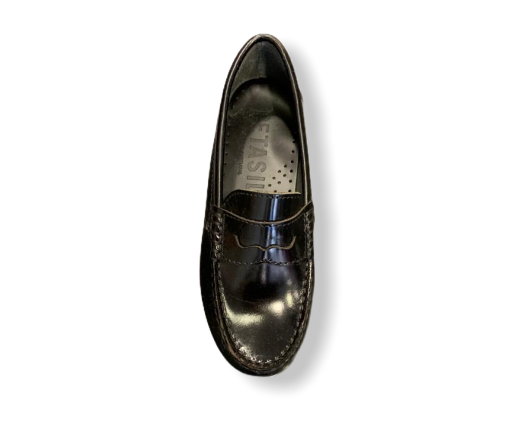 Petasil Hill Hi-Shine Black Leather Loafer