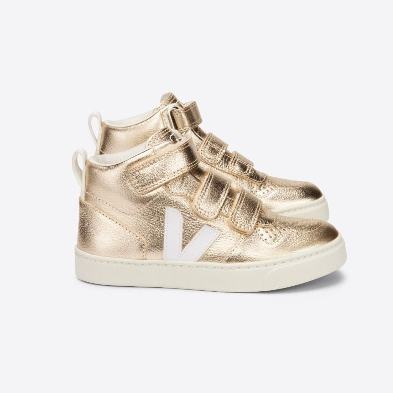 Veja Girl's V-10 Mid Platine White Trainers