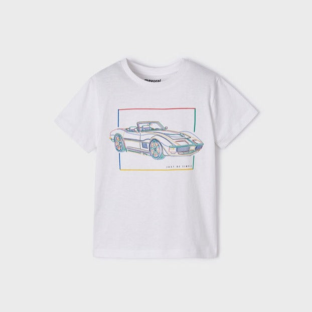 Mayoral Boy's White Car Graphic T-Shirt