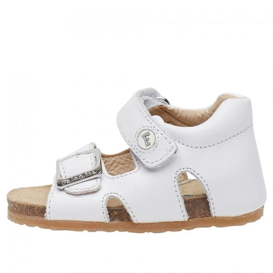 Falcotto Unisex Baby White Leather Bea Sandals
