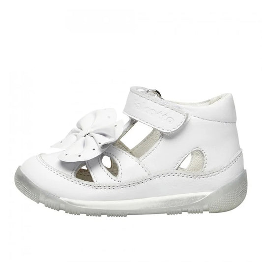 Falcotto Girl's White Leather Flecher Sandals