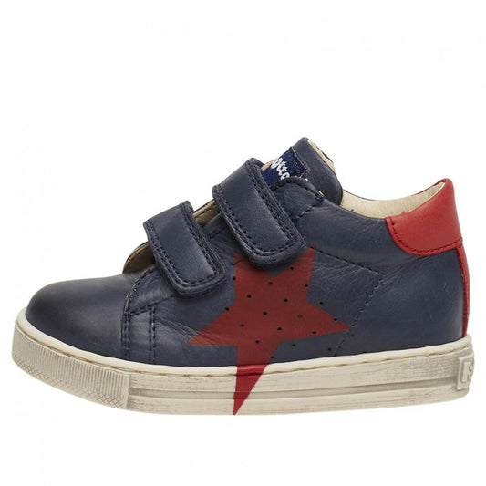 Falcotto Baby Boy's Navy & Red Leather Venus VL Low Trainers