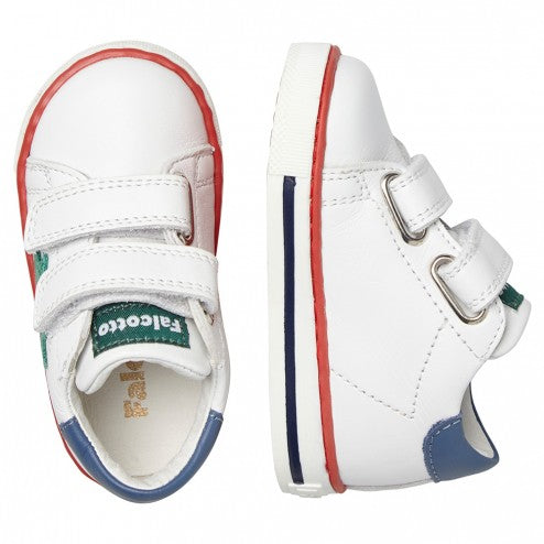 Falcotto Baby Boy's White & Green Leather Sasha VL Low Trainers