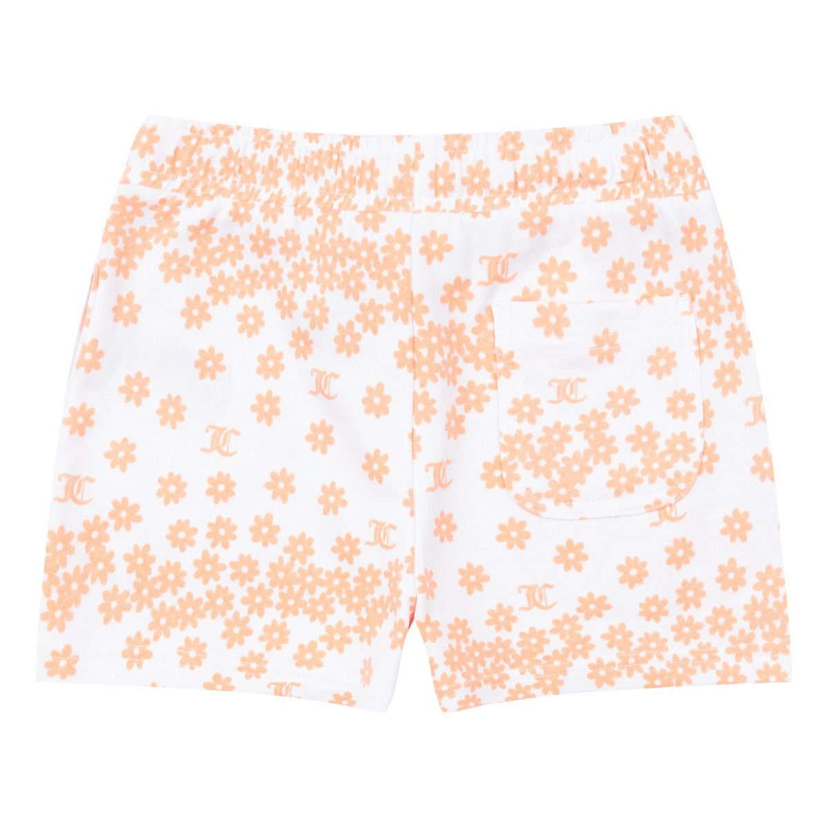 Juicy Couture Girl's White & Peach Daisy Print Shorts