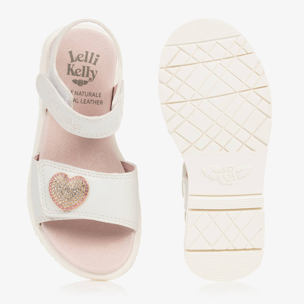 Lelli Kelly Girl's White Adele Heart Sandals