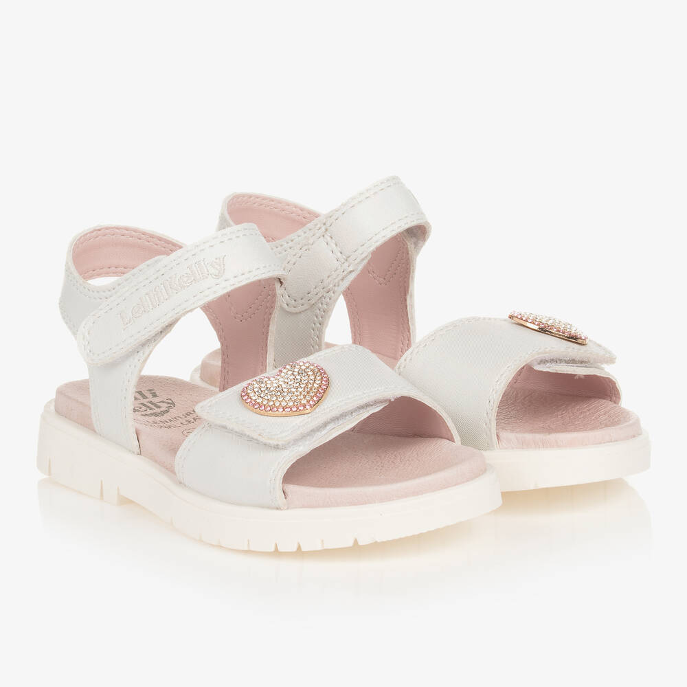 Lelli Kelly Girl's White Adele Heart Sandals