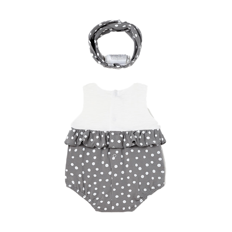 Mayoral Baby Girl's Elephant Grey Print Headband & Romper Set