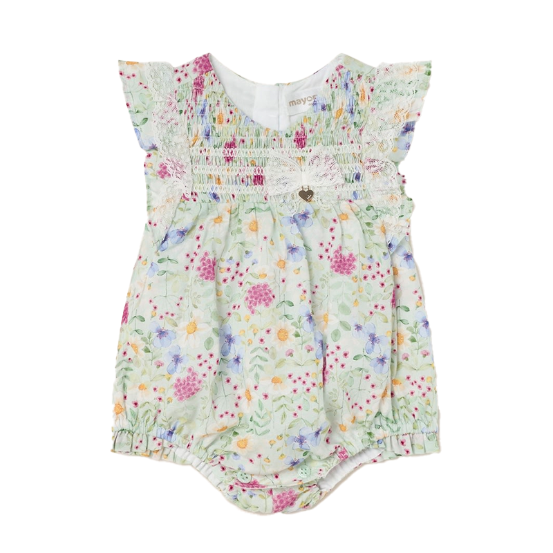 Mayoral Baby Girl's Aqua Sustainable Cotton Print Romper