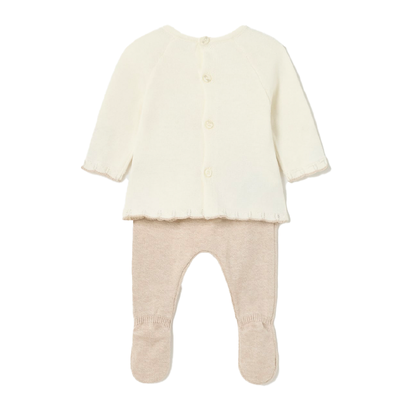 Mayoral Unisex Baby Beige Knitted 2-Piece Set