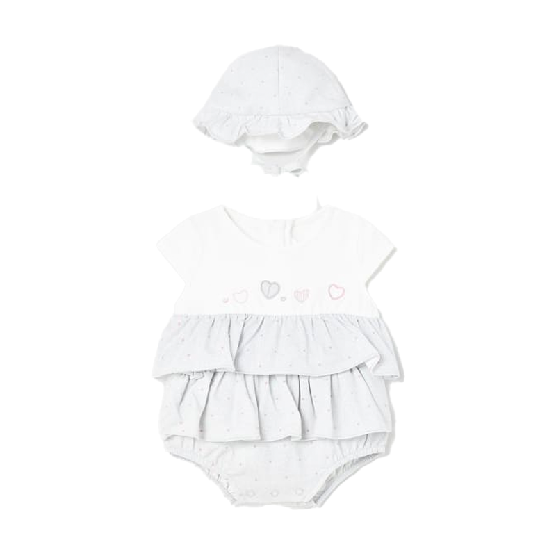 Mayoral Baby Girl's Lunar Sustainable Cotton Romper & Hat Set