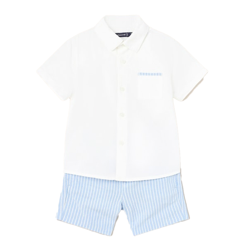 Mayoral Baby Boy's Light Blue Linen Short Set