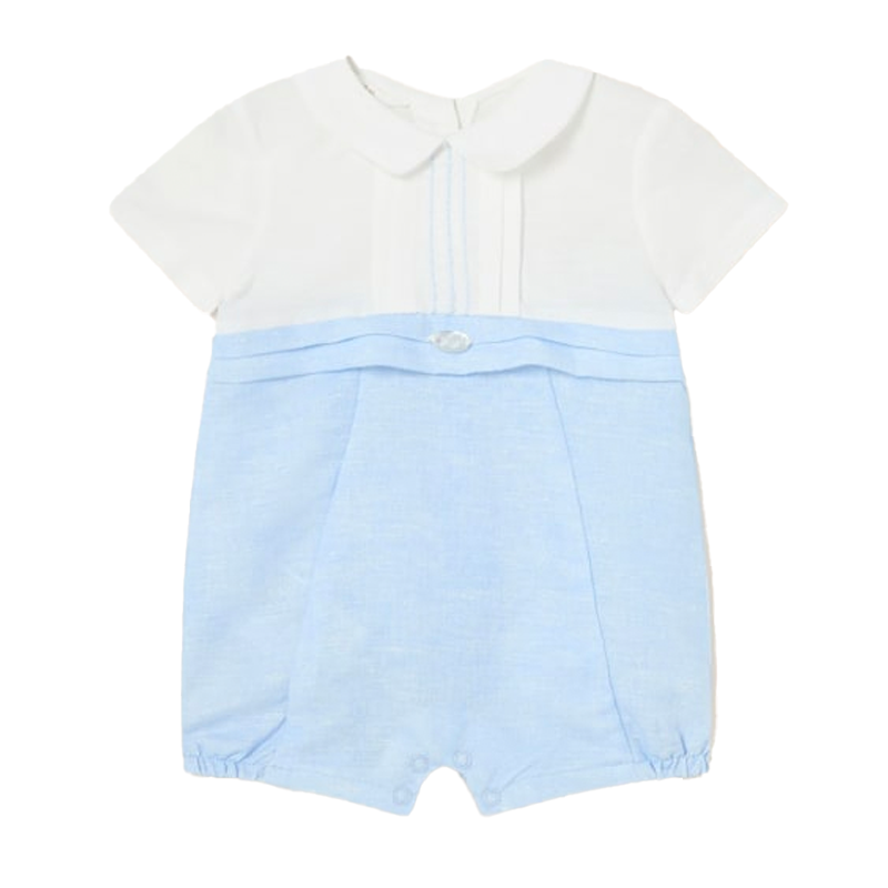 Mayoral Baby Boy's Sky Blue Linen Romper