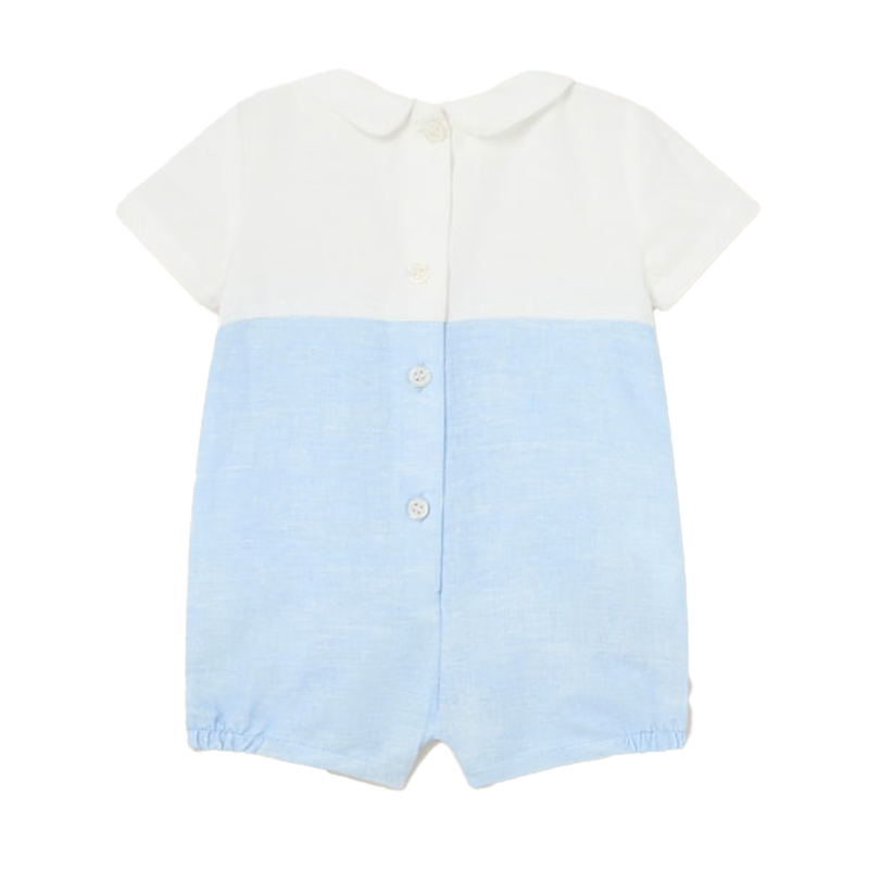 Mayoral Baby Boy's Sky Blue Linen Romper