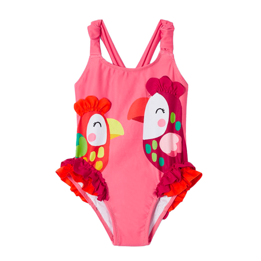 Mayoral Girl's Peony Parrot Print Swimsuit