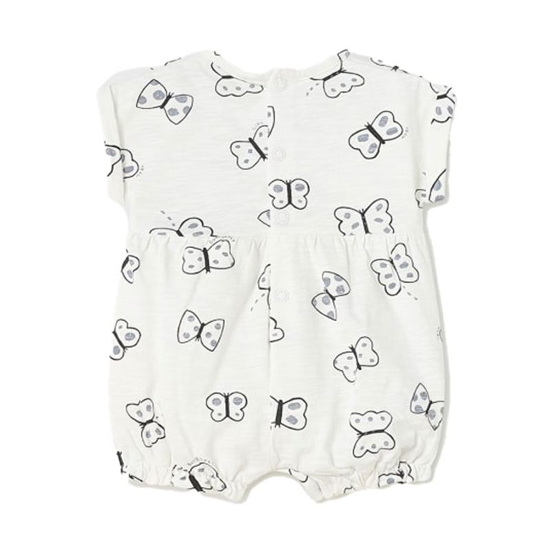 Mayoral Baby Girl's Elephant Grey & White 2-Piece Sustainable Cotton Romper Set