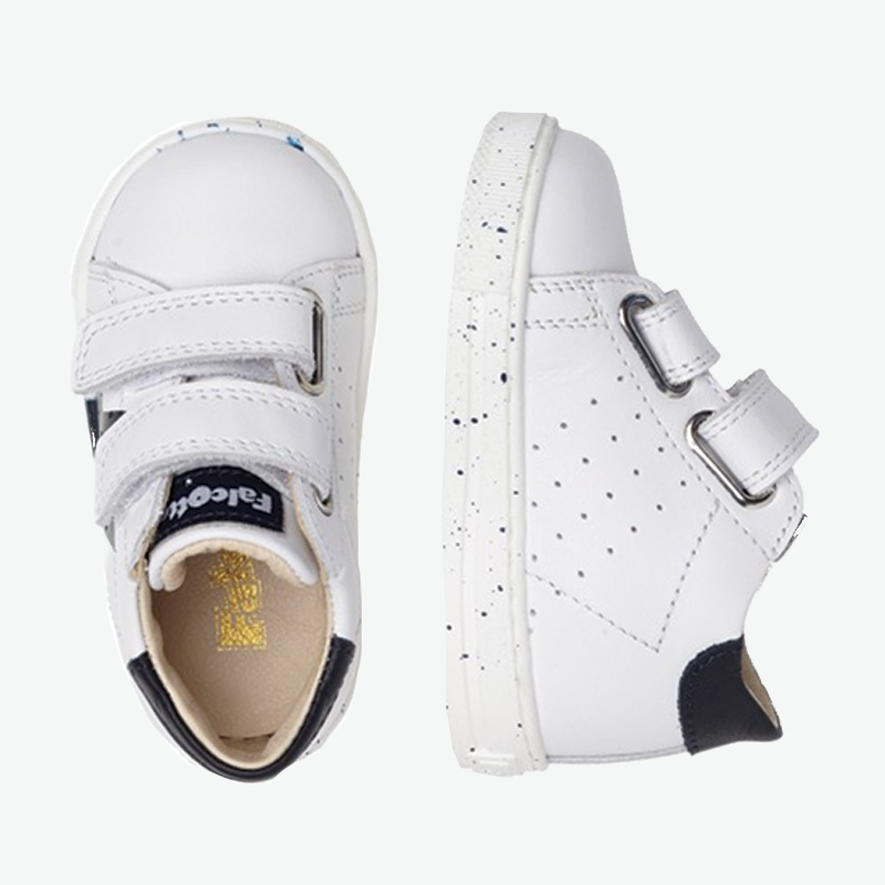 Falcotto Boy's White & Navy Venus Velcro Trainers