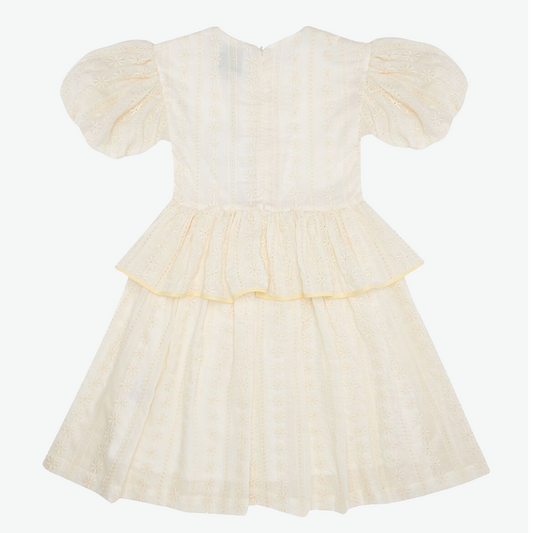 The Middle Daughter Girl's 'Pep Talk' Embroidered Butter Flower Dress