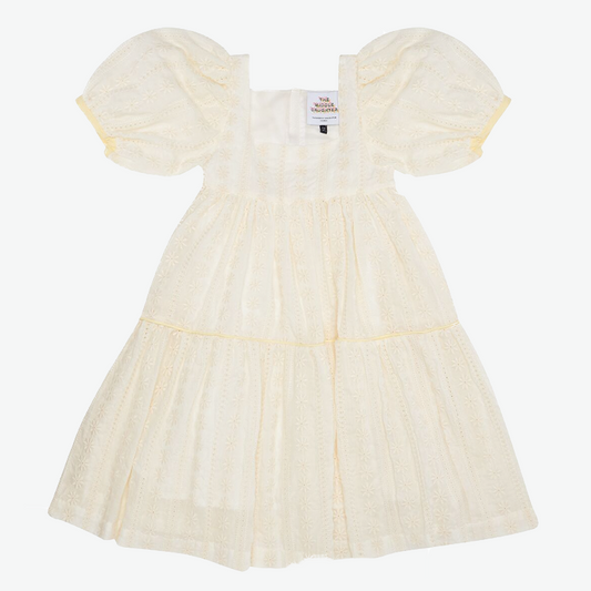 The Middle Daughter Girl's 'Know Full Well' Embroidered Butter Dress