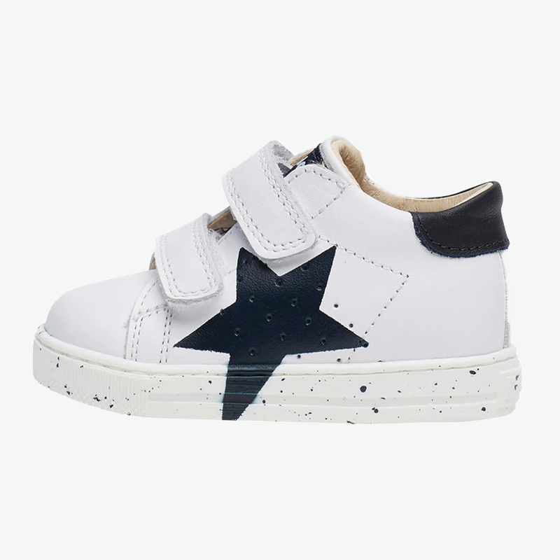 Falcotto Boy's White & Navy Venus Velcro Trainers