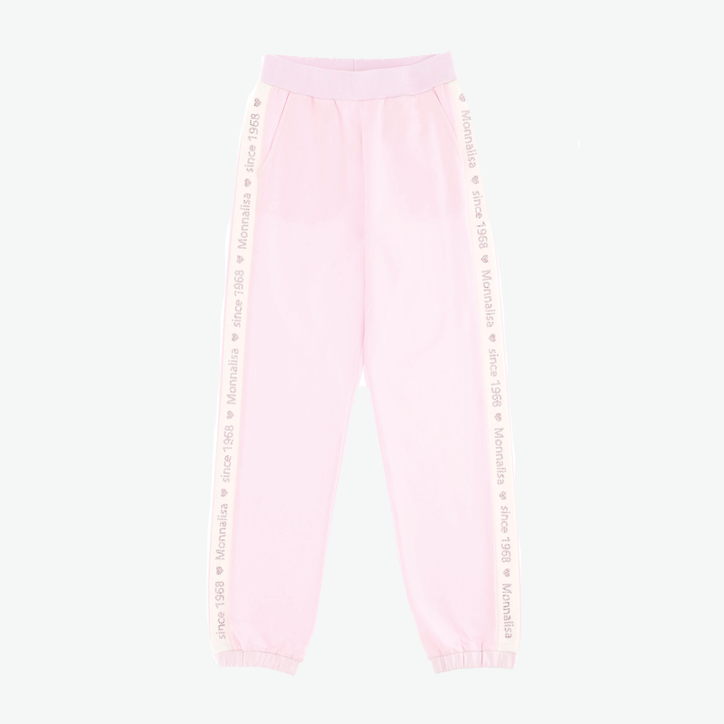 Monnalisa Girl's Pink Fleece Rhinestone Joggers