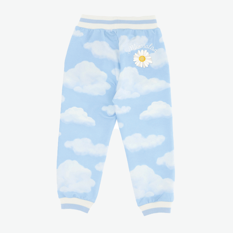 Monnalisa Girl's Cloud Print Fleece Joggers