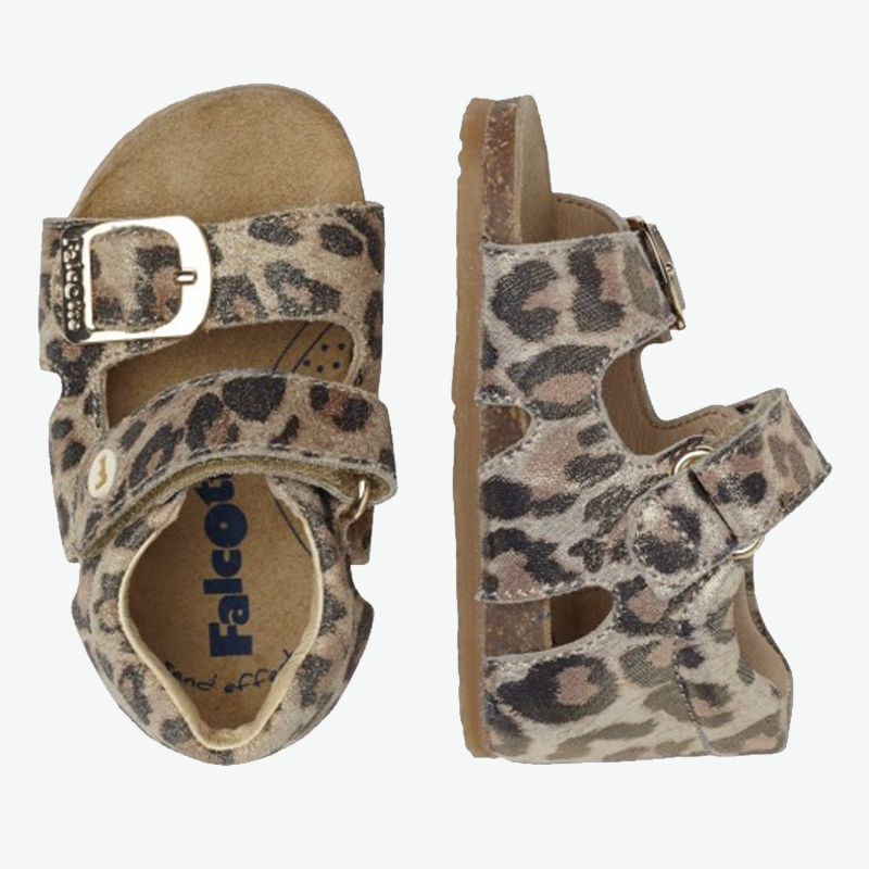 Falcotto Girl's Leopard Platinum Bea Sandals