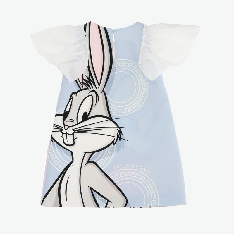 Monnalisa Girl's Lola Bunny Crepe Dress