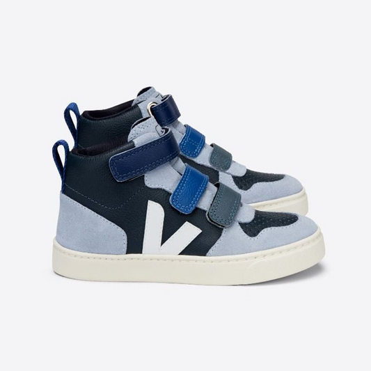 Veja Boy's V-10 Mid Chromefree Leather Multi Nautico Menthol